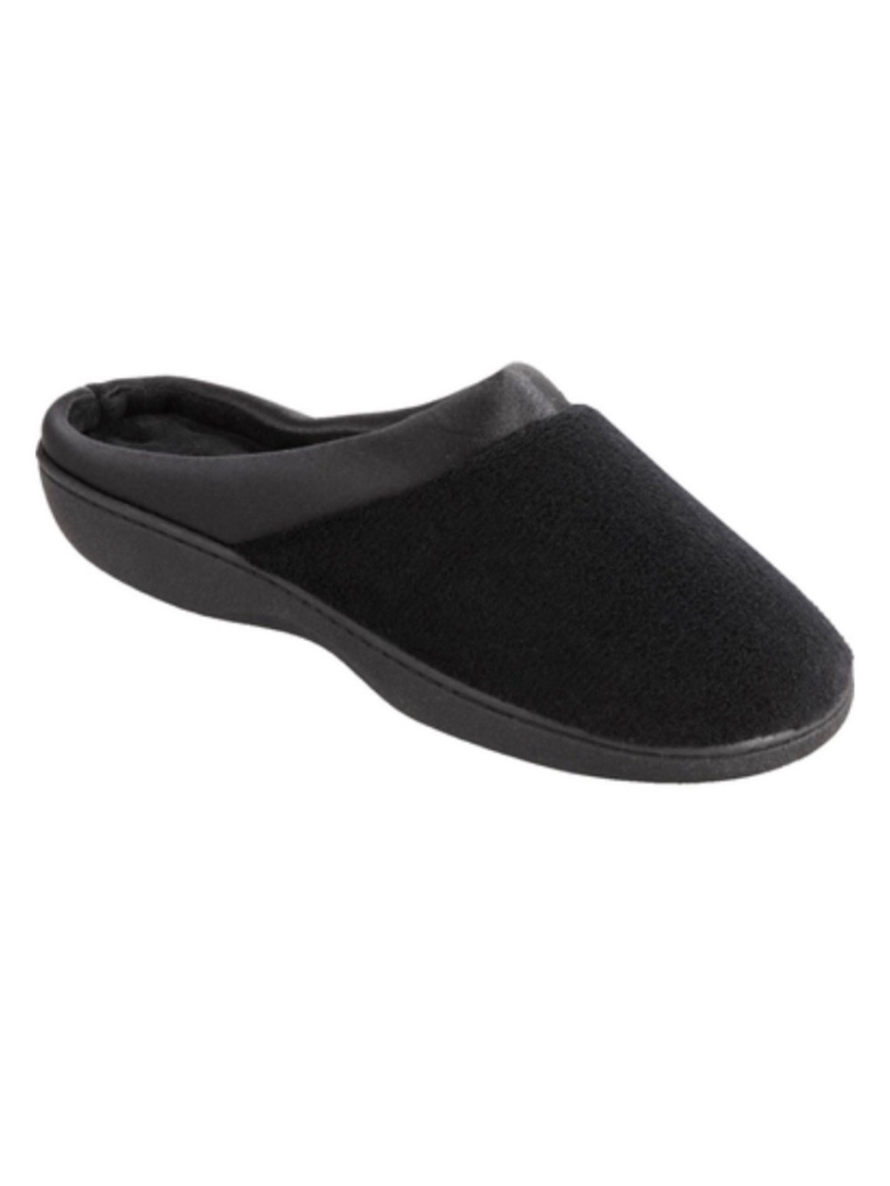 NEW Isotoner Women’s Microterry Black Clog Slippers